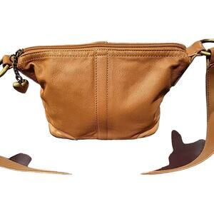 Vintage 90s St. Johns Bay Genuine Tan Leather Purse Bag Great Condition